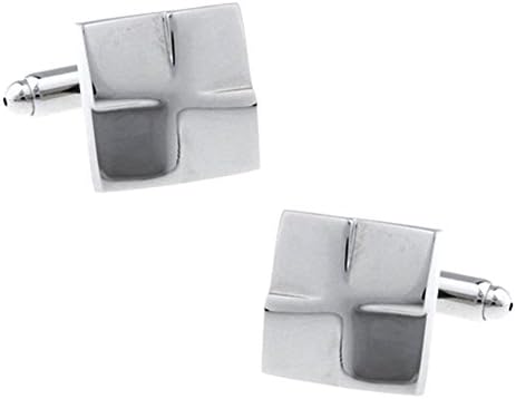 SMOK OKO Silver Fashion Square Grid Creative 2 PCS Mens Shirts Cufflinks