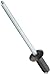 5052 Aluminum Open End Blind Rivet with Steel Break Pull Mandrel, Meets IFI-114 Grade 18, Dome Head, Black, 1/8