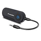 Wireless Transmitter V4.2 USB Bluetooth Adapter Connected to 3.5mm Audio Receiver Devices Low Latency Paired for PC TV Headphones Car Home Stereo Music (Black7)