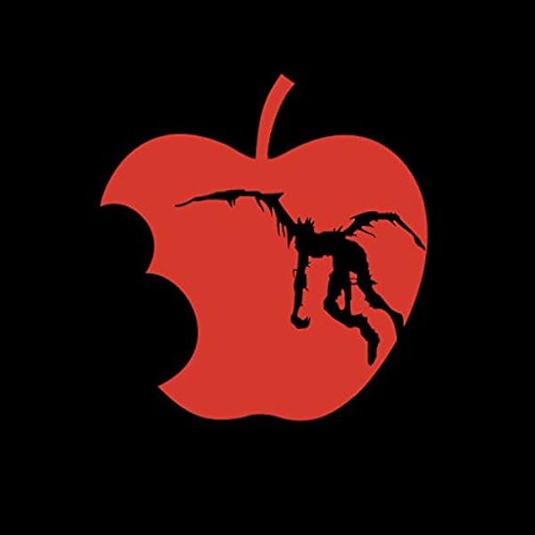 Amazon Com Death Note Apple Logo Silhouette Stickers Symbol 5 5 Decorative Die Cut Decal For Cars Tablets Laptops Skateboard Red Computers Accessories