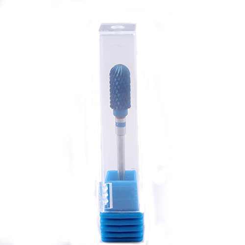 MZCMSL 3/32" Safety Nail Drill Bits Blue Nano Coating Carbide Bit Medium Grit Nail Art Tools