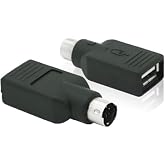 DUSTEWQ USB Female to PS/2 Male Converter Adapter, USB to PS2 Adapter Compatible with Keyboard and Mouse (2-Packs)