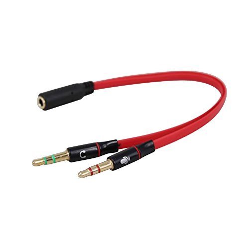 Terasako 3.5mm Female to 2 Male Gold Plated Headphone Mic Audio Y
