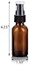 JUVITUS 1 oz / 30 ml Amber Glass Boston Round Bottle with Black Treatment Pump (4 Pack) + Travel Bag