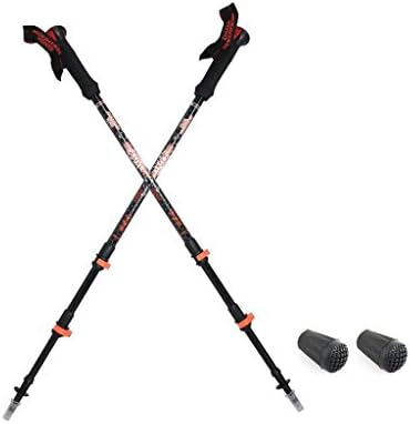 Mountain Yoyo "Discovery Cf" Flip Lock Light Weight (Carbon Fiber 210g, 7.5oz) Walking Poles Trekking Poles Walking Stick Telescoping Men Women MYYM321CFBL2