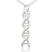 COS (TM) DNA Double Helix Necklace (Silver Plated)