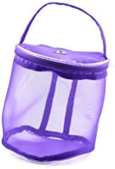 Lukalook New Lightweight Portable Convenient Mesh Bag Yarn Crochet Thread Storage Girls Women Organizer Tote Bag Small Large (Purple, small)
