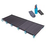 SUN HUIJIE Portable Folding Camping Bed- Military Grade Aluminum Frame Adult Cot Bed with Zippered Storage Bag Perfect Base Camp, Travel Walking – Test 120kg Weight Capacity