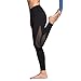 Chikool Workout Pants for Women High Waist Mesh Yoga Leggings Inner Pocket Black