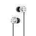 Picun D2 Metal In-Ear Headphones with Microphone, Noise Isolating Earbuds Wired Bass Stereo Earphones Compatible with Apple iOS and Android Smartphones (Silver)