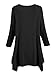 MIHOLL Womens Tunic Dress Casual 3/4 Sleeve Striped Flared Tunic Tops(Medium, Black)