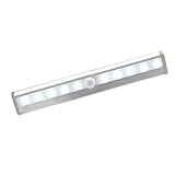 Lachesis Home Bright 10 LED Wireless Motion Senser Light Battery Powerd DIY Peel and Stick-on Tap Push Night Lights for Closet Cabinet Hallway Washroom Storage Sheds ( Pure White )