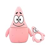 Airpods Case, 3D Cute Cartoon Airpods Cover Soft Silicone Rechargeable Headphone Cases,Shockproof Protective Premium Silicone Cover and Skin for Apple AirPods 1st/2nd Charging Case (Patrick Star)