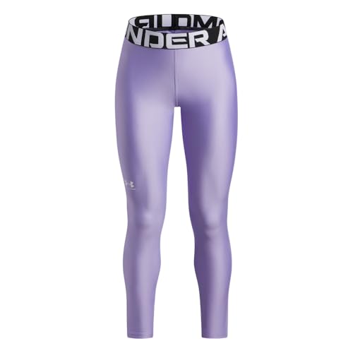 Under Armour Girls HeatGear Legging, Super-Light Girls Leggings for Sports, PE and Athletics, Sports Leggings with Stretchy Material,Transparent / / White,YXL