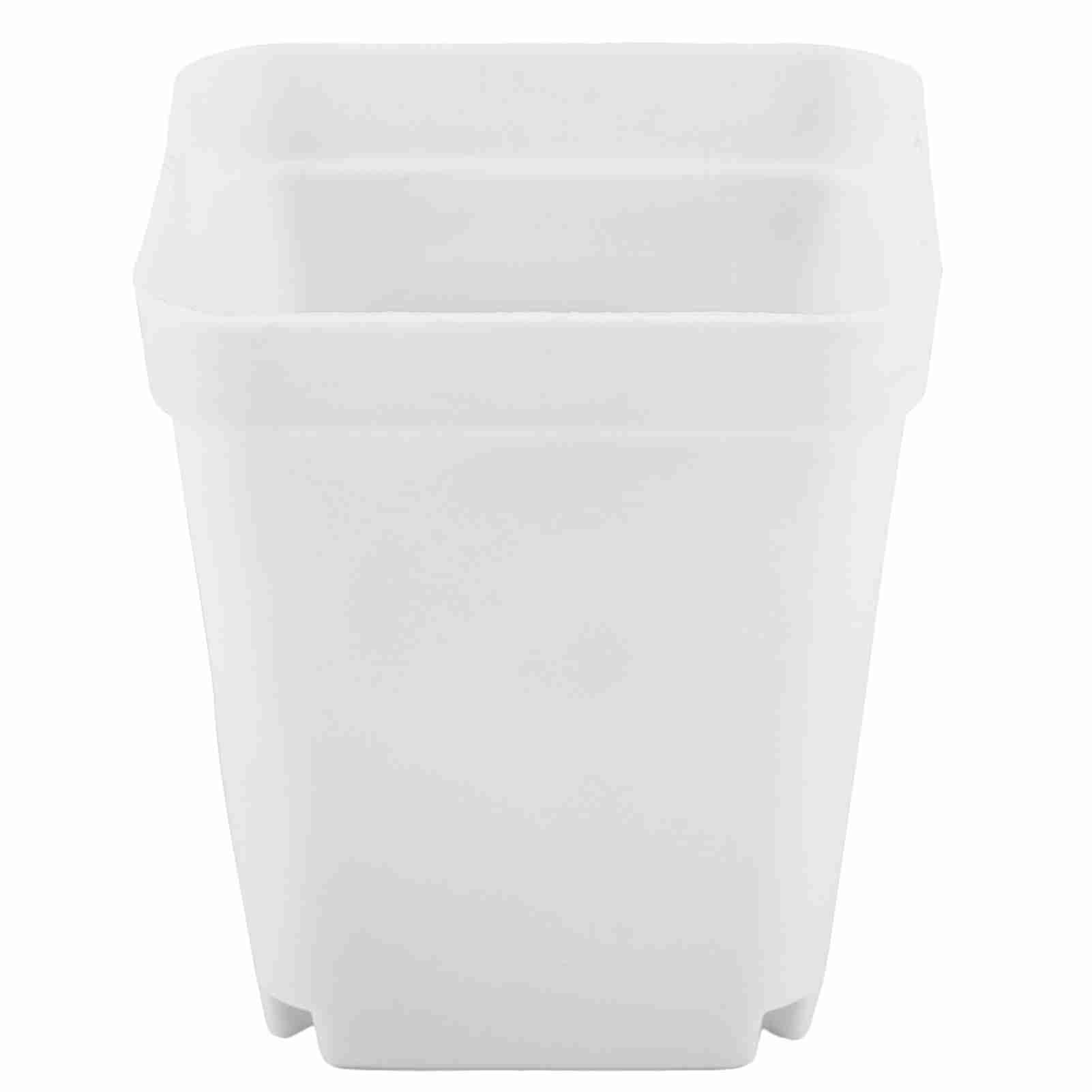 20 PCS Plastic Plant Flower Pots, Mini Modern Succulent Seed Tray Small Containers Scrub Square Pots Perfect for Gardener(White)