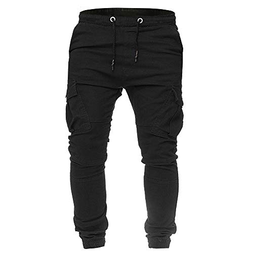 LISTHA Fashion Pants Men's Sweatpants Slacks Casual Elastic Joggings Sport Solid Baggy Pockets Trousers - Thumbnail 2