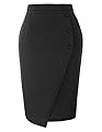 GRACE KARIN Women's High Waist Button Midi Pencil Skirts for Work Office