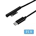 Orzero USB-C Charging Cable Compatible for Microsoft Surface Pro 3,4 (Not Fit for Microsoft Surface Pro 7), 15V PD Charging Works with PD Power Supply-1.8 Meters (Cable Only)