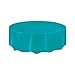 Elegant Caribbean Teal Solid Round Plastic Table Cover (84