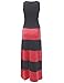 Awesome21 Women's Casual Soft Stretch Bold Striped Sleeveless Maxi Dress