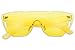 Colorful Bold Oversize One Piece Mono Block Full Shield Rimless Color Sunglasses (Yellow (Shield), Transparent)