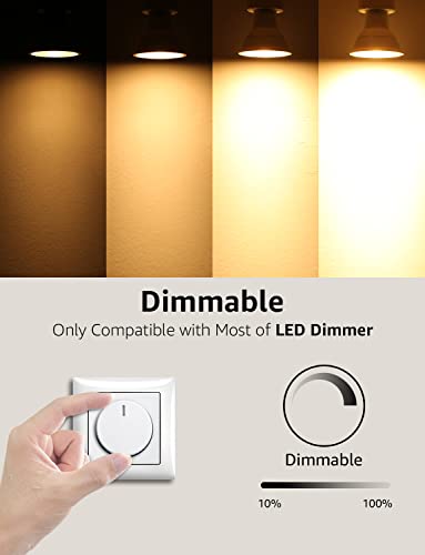 Lepro GU10 LED Warm White Dimmable Lamp, 4.5 W, 345 Lumen, 2700 K Warm White, 38° Beam Angle, Energy Saving, LED Light Bulb for Ceiling Light, Living Room, Kitchen, Bedroom, Pack of 10