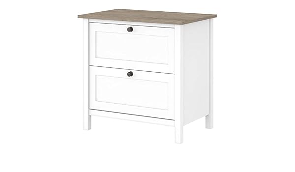 File Cabinet Home Office Wood Legal Printer Stand Table Farmhouse Drawers Gray