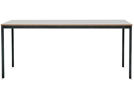 Modulor Tisch M1 mit grauem Tischgestell M und geperlter Tischplatte (1,9 x 90 x 180 cm), Schreibtisch mit Echtholzumleimer, 