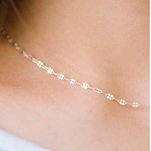 Dainty Sterling Silver Choker Necklace, Customized Lengths Handmade
