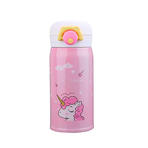 Unicorn Water Bottle Cup Kids Water Bottle Thermoses Metal Stainless Steel Vacuum Insulated Water Flask ，Leakproof, Perfect for Kids Lunch Bag（12 oz Pink） - Thumbnail 6