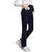 JOYNCLEON Womens Maternity Work Pants Straight Leg Pregnancy Casual Trousers for Pregnant Women (M = US 6-8 Fit Weight 112~132lbs, Navy-US)
