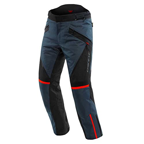 Dainese - Tempest 3 D-Dry Pants, Mens Motorcycle Touring Pants, Waterproof Membrane, Removable Thermal Interior, Knee Protectors, Ebony/Black/Red Lava, 62