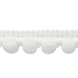 Expo International 3/8-Inch Baby Pom Fringe Trim Embellishment, 20-Yard, White