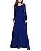 Kidsform Women's Casual Maxi Dress Long Sleeve Loose Kaftan Party Long Dresses with Pockets
