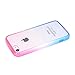 iPhone 5c Case,LUOLNH(R) iPhone 5c Cover Colorful Clear Shell Slim Case Translucent Impact Resistant Flexible TPU Soft Bumper Case Protective Shell for Apple iPhone 5c (Red/Blue)