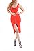 YMING Women Zip-Front Bodycon Sleeveless Club Plus Size Dress,Red,3XL