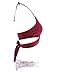 MOOSKINI Womens Padded Push-up Bikini Set Bathing Suits Two Pieces Swimsuit (L, Red)