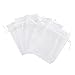 Anleolife 50pcs White 3x4 Organza Bags Wedding Sheer Organza Favor Bags Jewelry Organza Drawstring Pouches Gift Bags 11x9cm/4.5*3.5' inch (white)