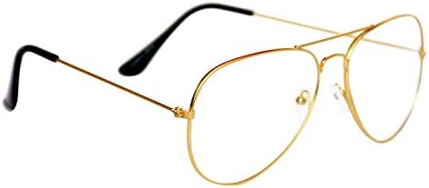 CLEAR LENS AVIATOR STYLE GOLDEN FRAME SUNGLASS FOR UNISEX