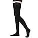 TOFLY Thigh High Compression Stockings, Opaque, Firm Support 20-30 mmHg Gradient Compression with Silicone Band, Closed Toe Compression Stockings, Treatment Swelling, Varicose Veins, Edema. Black S