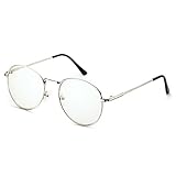 PenSee Oval Classic Retro Metal Frame Clear Lens Round Circle Eye Glasses