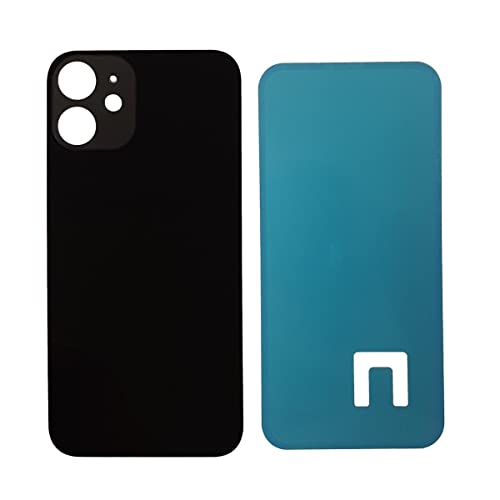 DHLK® Back Cover Glass Rear Housing Glass Replacement compatible with iPhone 12 Mini - NO LOGO (BLACK) — image 1