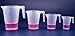 ISOLAB USA - 4 Pieces Premium Set of Laboratory Plastic Beaker With Handle, High Clarity, Polypropylene, Raised Graduations, Autoclavable, Lab Pitchers, (Beakers w/Handle, 4)