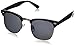 zeroUV Half Frame Semi-Rimless Horn Rimmed Sunglasses (Polarized | Black-Gold/Smoke)