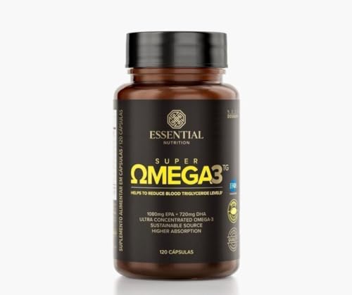 Super Ômega 3 120 Cápsulas Essential Nutrition Ômega 3 Suplemento em Cápsulas