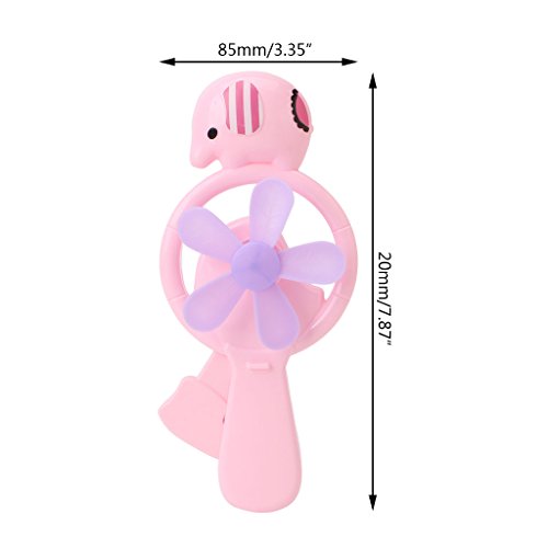NNDA CO Portable Kids Toys Mini Manual Hand Fan Handheld No Battery Operated for Cooling - For Sports, Hiking, Camping, Airplanes,Plastic,1 pc (pink)