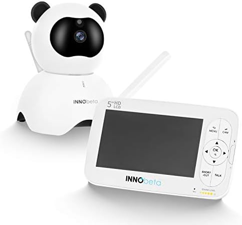 INNObeta Wireless Video Baby Monitor with Camera and Audio for Baby Rooms, 720P 5" HD Display, 2200 mAh Battery, Two-Way Audio, One-Click Zoom, Lullabies, Night Vision and Temperature Monitor