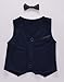 AJia Gentleman Style Baby Boys Romper&MAGA&Bowtie 3 Pieces Clothes Suit 2 Color (80(6-12 Month), Blue)