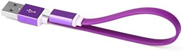 USB Short Flat Cable, high-speed USB to 8 Pin Lighting Charging Cable with metal connector for iPhone and iPad (0.65 ft /0.2 m) (Purple)