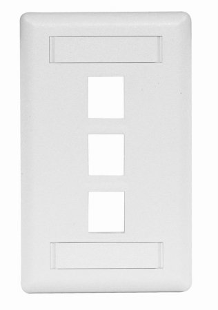 Hubbell-IFP13W-3-Port-Rear-Loading-Single-Gang-Face-Plate44-White
